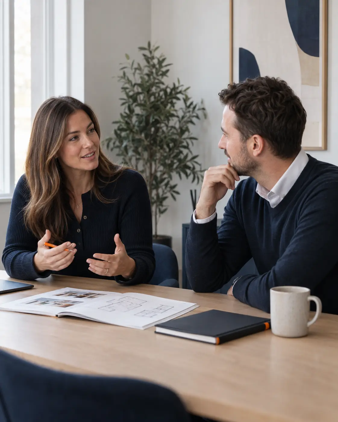 Illustrative scene of property professionals discussing a career move